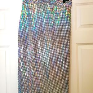 Sequins iridescent skirt, elastic waist, Size 3XL